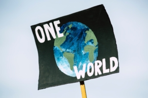 One World placard