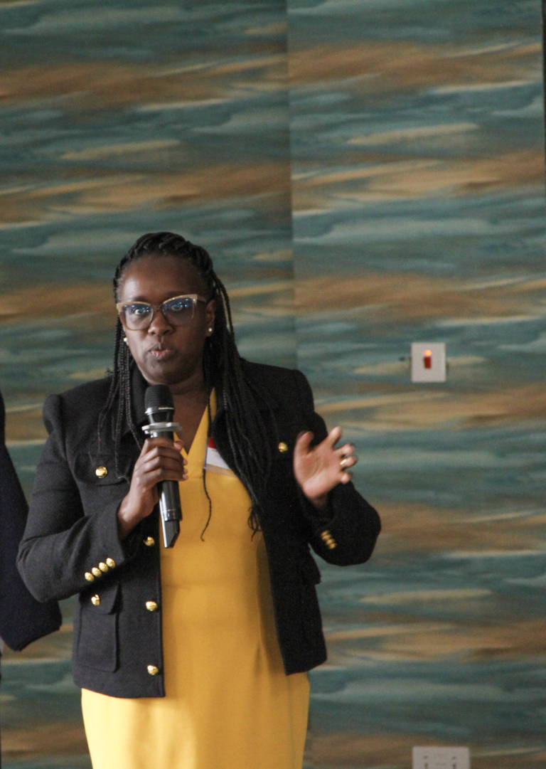 Gacoki speaking at an AFF event