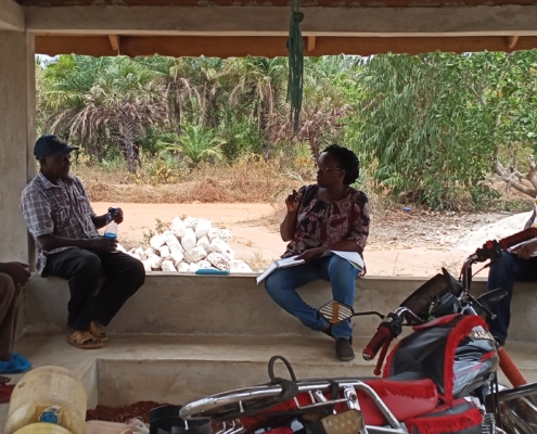 Kwale county Gacoki in Kwale county speaking to coconut and bixa traders